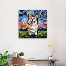 Corgi Smiling Canvas Wall Art