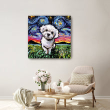 Maltipoo Night Canvas Wall Art