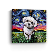 Maltipoo Night Canvas Wall Art