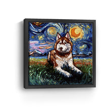 Red And White Husky Night
