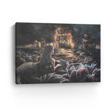 Burning Fleet Canvas Wall Art