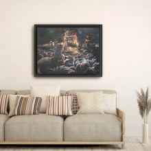 Burning Fleet Canvas Wall Art