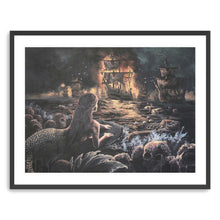 Burning Fleet Canvas Wall Art