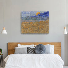 Landscape with Wheat Sheaves and Rising Moon, 1889 by Vincent Van Gogh