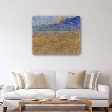 Landscape with Wheat Sheaves and Rising Moon, 1889 by Vincent Van Gogh