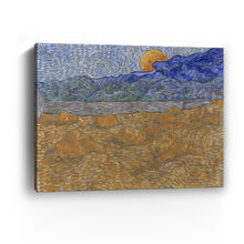 Landscape with Wheat Sheaves and Rising Moon, 1889 by Vincent Van Gogh