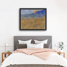 Landscape with Wheat Sheaves and Rising Moon, 1889 by Vincent Van Gogh