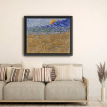 Landscape with Wheat Sheaves and Rising Moon, 1889 by Vincent Van Gogh