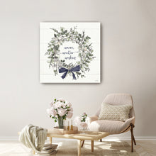 Warm Wishes Wreath Navy Bow