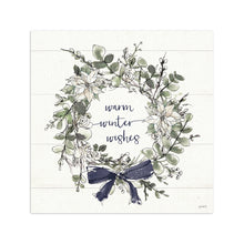 Warm Wishes Wreath Navy Bow