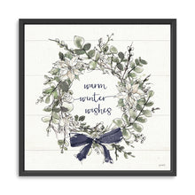 Warm Wishes Wreath Navy Bow
