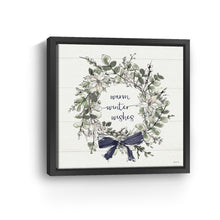 Warm Wishes Wreath Navy Bow