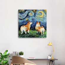 Corgi Night Canvas Wall Art
