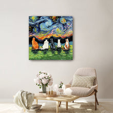 Starry Cats Canvas Wall Art