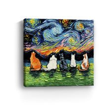 Starry Cats Canvas Wall Art