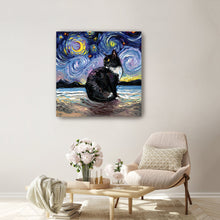 Tuxedo Cat Night II Canvas Wall Art