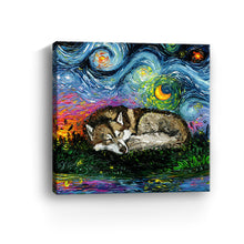 Sleepy Brown Husky Night