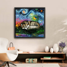 Sleepy Brown Husky Night