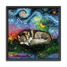 Sleepy Brown Husky Night