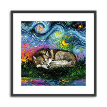 Sleepy Brown Husky Night