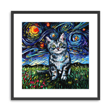 Gray Tabby Kitten Night