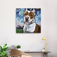 Pitbull Night 2 Canvas Wall Art