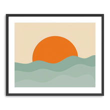 Ocean With Orange Sun