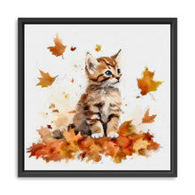 Kitten Among Autumn Leaves
