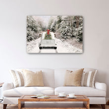 White Vintage Truck and Trees