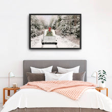 White Vintage Truck and Trees