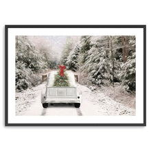 White Vintage Truck and Trees