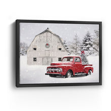 White Barn Red Truck Christmas Tree