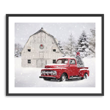 White Barn Red Truck Christmas Tree