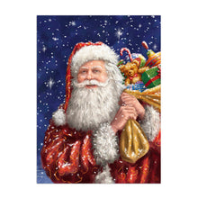 Santa With His Sack on Blue