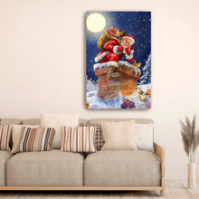 Santa at Chimney With Moon