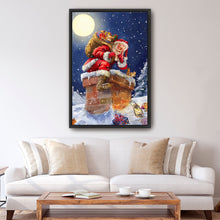 Santa at Chimney With Moon