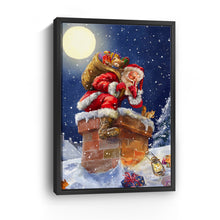 Santa at Chimney With Moon