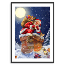 Santa at Chimney With Moon