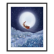 Santa Sleigh And Big Moon
