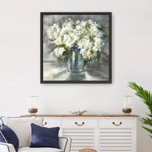 White And Taupe Hydrangeas Still Life
