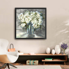 White And Taupe Hydrangeas Still Life