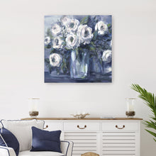 Indigo And White Blooms in Mason Jar