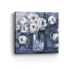 Indigo And White Blooms in Mason Jar