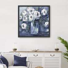 Indigo And White Blooms in Mason Jar