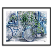 Blue and White Bicycle Florist Shop