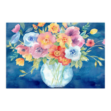 Bright Poppies Vase Navy