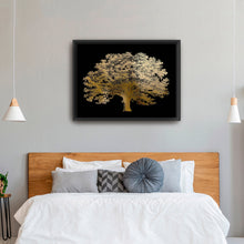 Gold Foil Elephant Tree on Black