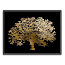 Gold Foil Elephant Tree on Black