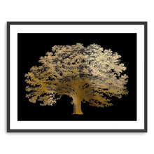 Gold Foil Elephant Tree on Black