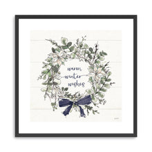 Warm Wishes Wreath Navy Bow